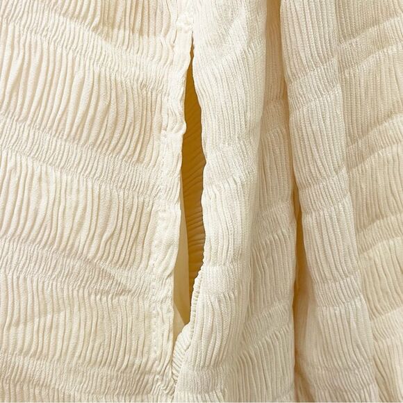 NWT Roolee Chiffon Ruffled Long Sleeve Babydoll Dress Vanilla Cream Size Medium - Picture 9 of 15